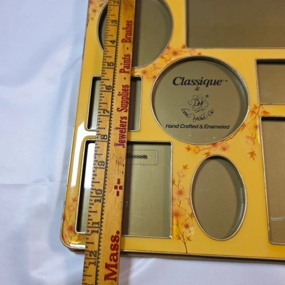 Louis Michel Cie Classique Apple Blossom Yellow Enameled 7 Opening Collage Frame